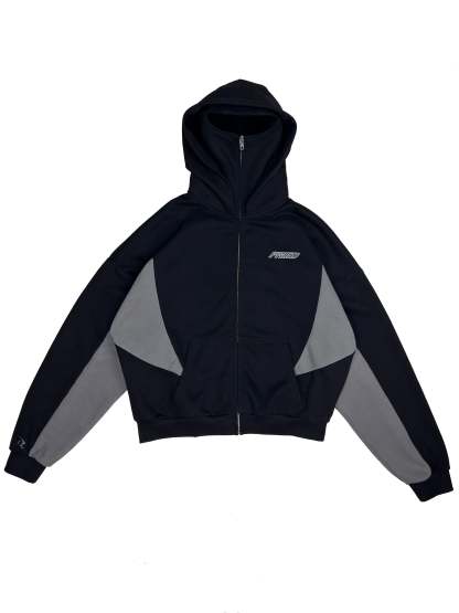 BLACK/GREY - BAthtLACLAVA ZIP HOODIE -