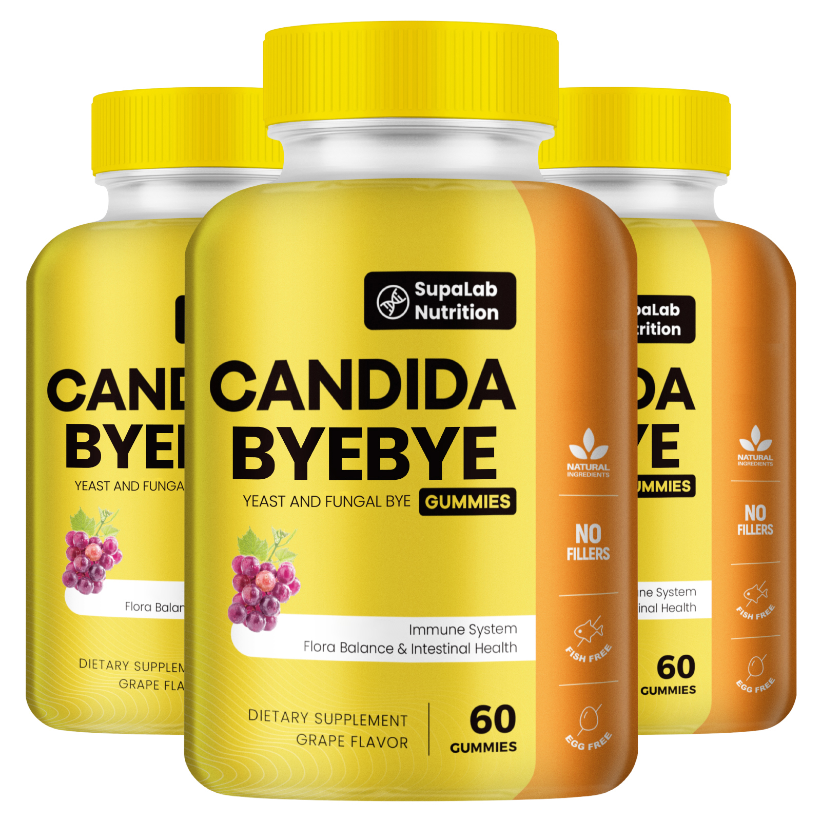 Candida Cleanse Support Gummies with Oregano Leaf, Caprylic Acid, Wormwood & Black Walnut- Gut Health, Flora Balance & Immune Support Detox Cleanse Supplement for Women & Men(60 Gummies)