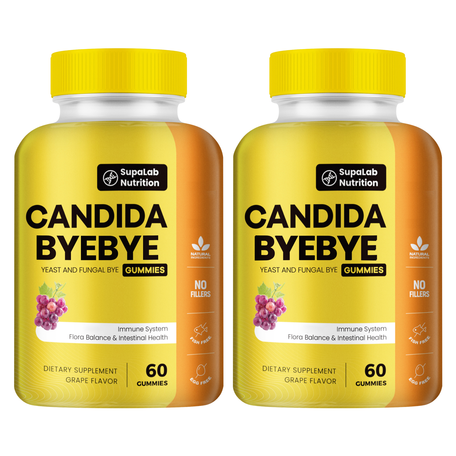 Candida Cleanse Support Gummies with Oregano Leaf, Caprylic Acid, Wormwood & Black Walnut- Gut Health, Flora Balance & Immune Support Detox Cleanse Supplement for Women & Men(60 Gummies)