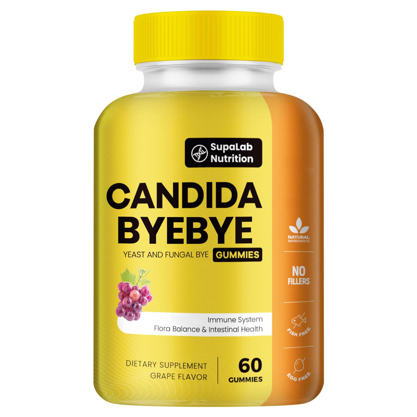 Candida Cleanse Support Gummies with Oregano Leaf, Caprylic Acid, Wormwood & Black Walnut- Gut Health, Flora Balance & Immune Support Detox Cleanse Supplement for Women & Men(60 Gummies)