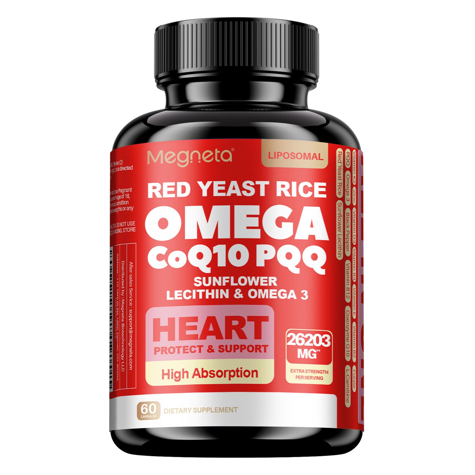 CoQ10 Supplement with Sunflower Lecithin & Omega-3 – Supports Energy, Cellular Health & Antioxidant Defense – 60 Capsules