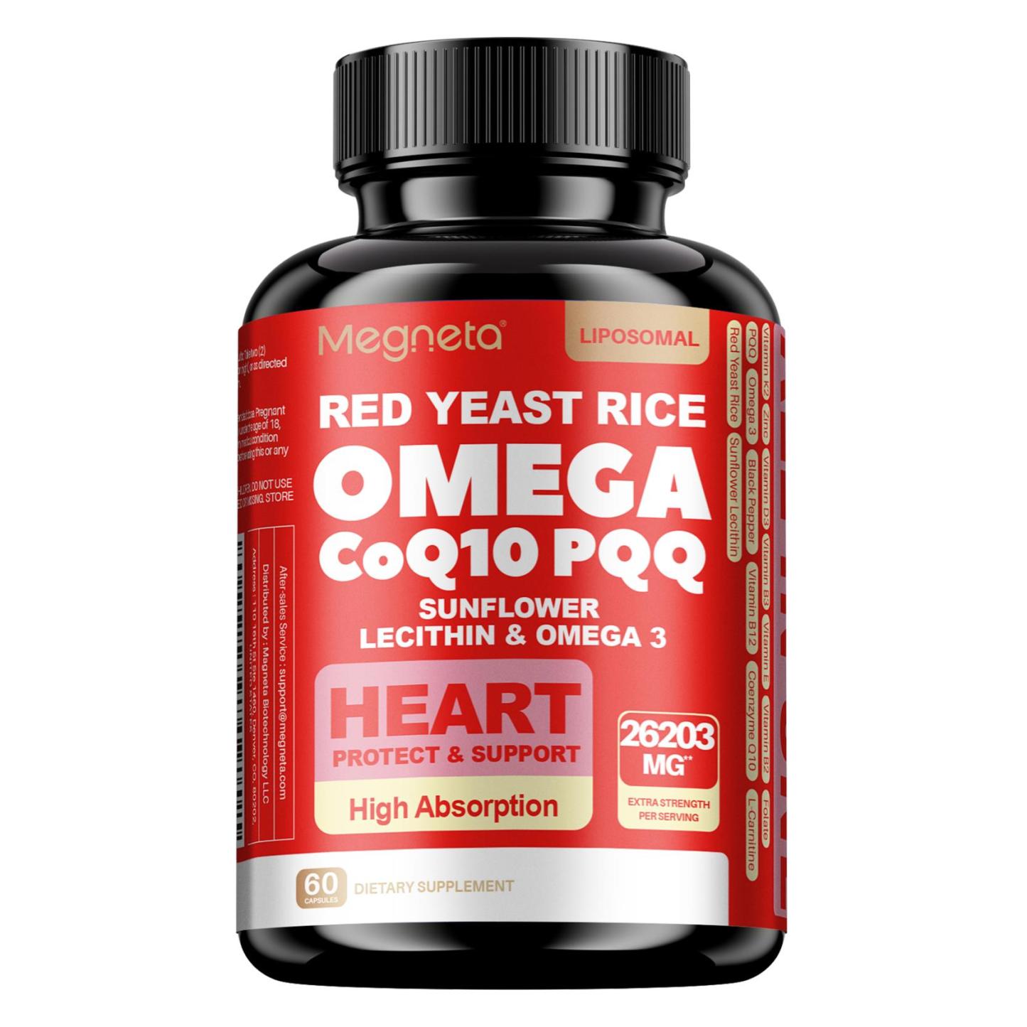 CoQ10 Supplement with Sunflower Lecithin & Omega-3 – Supports Energy, Cellular Health & Antioxidant Defense – 60 Capsules