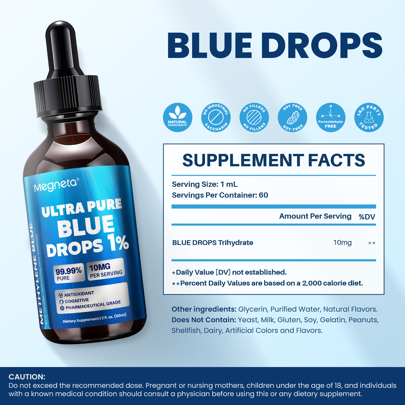Drops – 99.99% Ultra Pure Pharmaceutical Grade | Antioxidant & Cognitive Support Supplement  | Vegan, Non-GMO, No Gluten or Dairy
