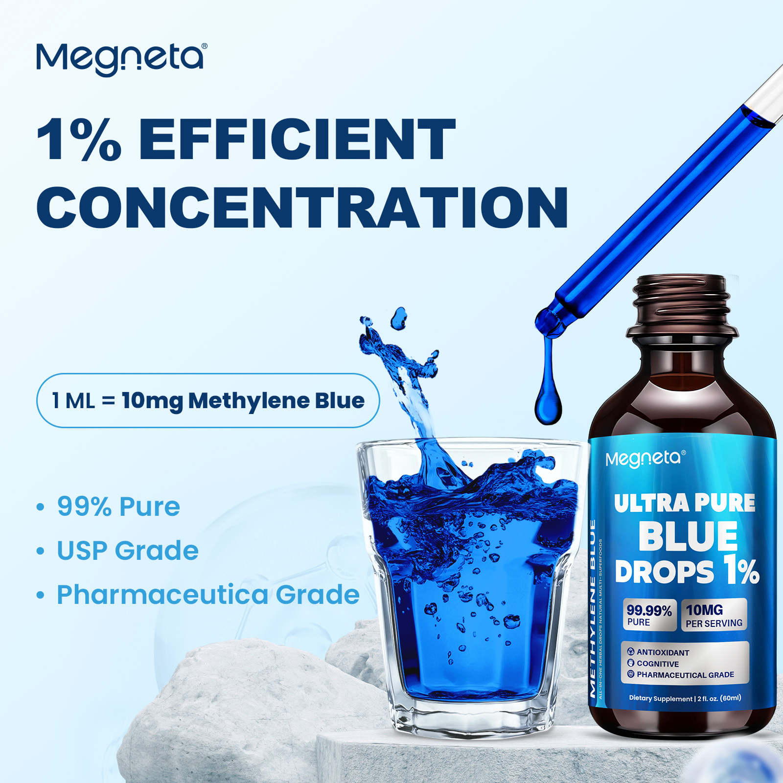 Drops – 99.99% Ultra Pure Pharmaceutical Grade | Antioxidant & Cognitive Support Supplement  | Vegan, Non-GMO, No Gluten or Dairy