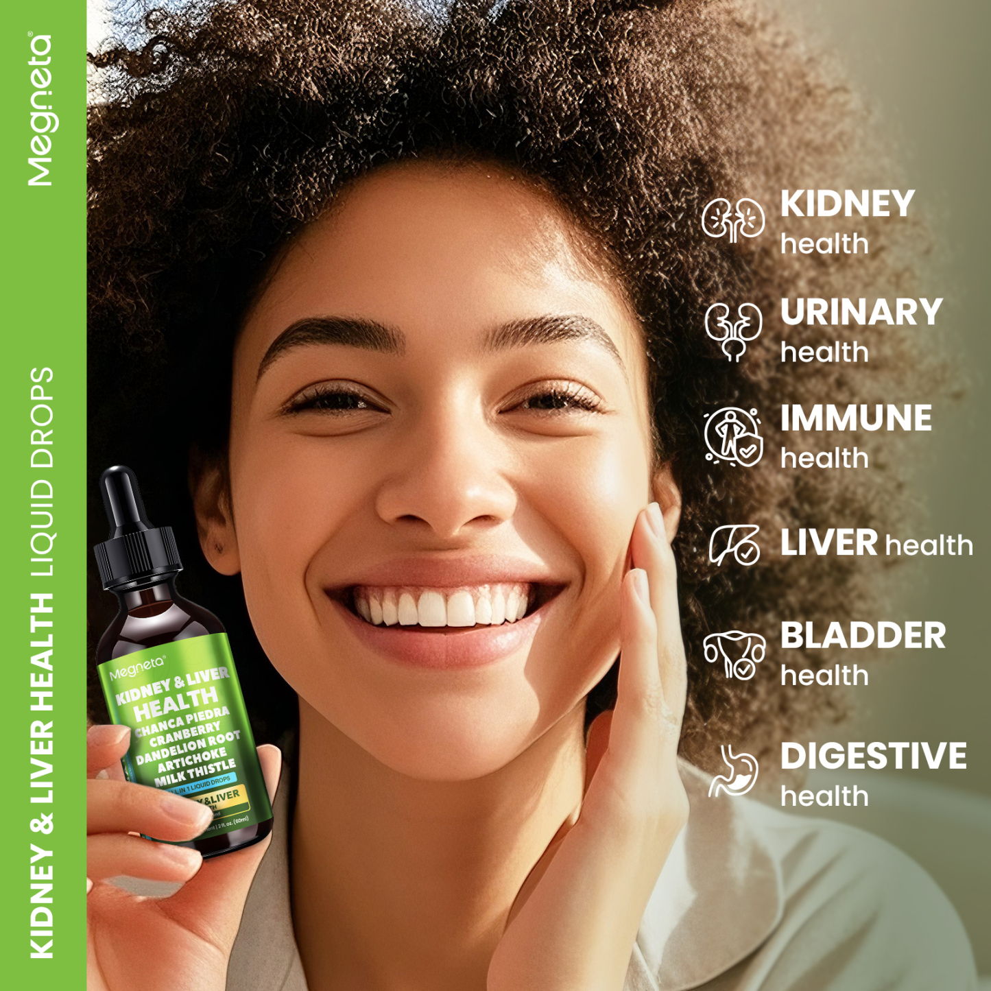 Herbal Kidney & Liver Support Drops – Milk Thistle, Cranberry, Dandelion & Artichoke – Liquid Detox Supplement