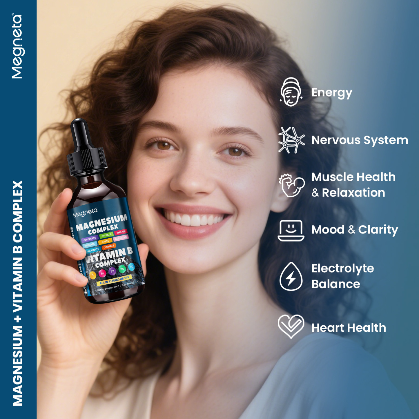 Magnesium Complex + B Complex – Glycinate, Citrate, Malate, B1 B2 B6 B12 & Vitamin C – Nerve & Muscle Support