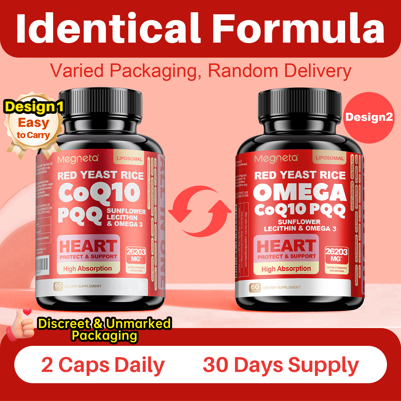 CoQ10 Supplement with Sunflower Lecithin & Omega-3 – Supports Energy, Cellular Health & Antioxidant Defense – 60 Capsules