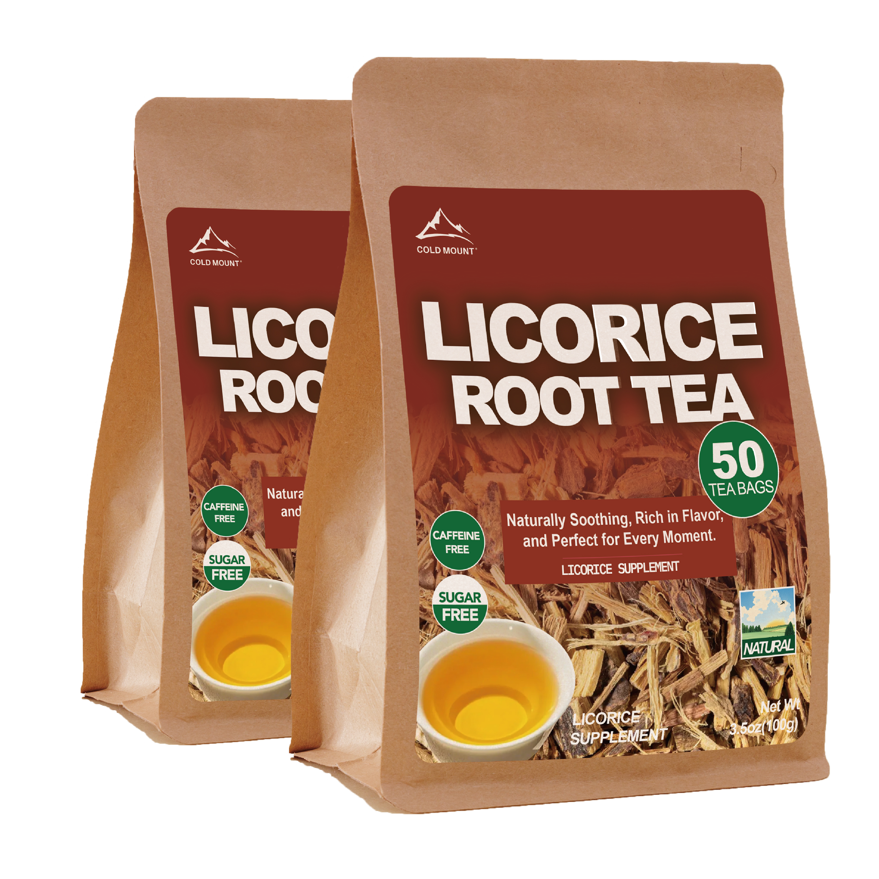 Licorice Root Herbal Tea | Caffeine-Free Tea Bags | 50 Packs