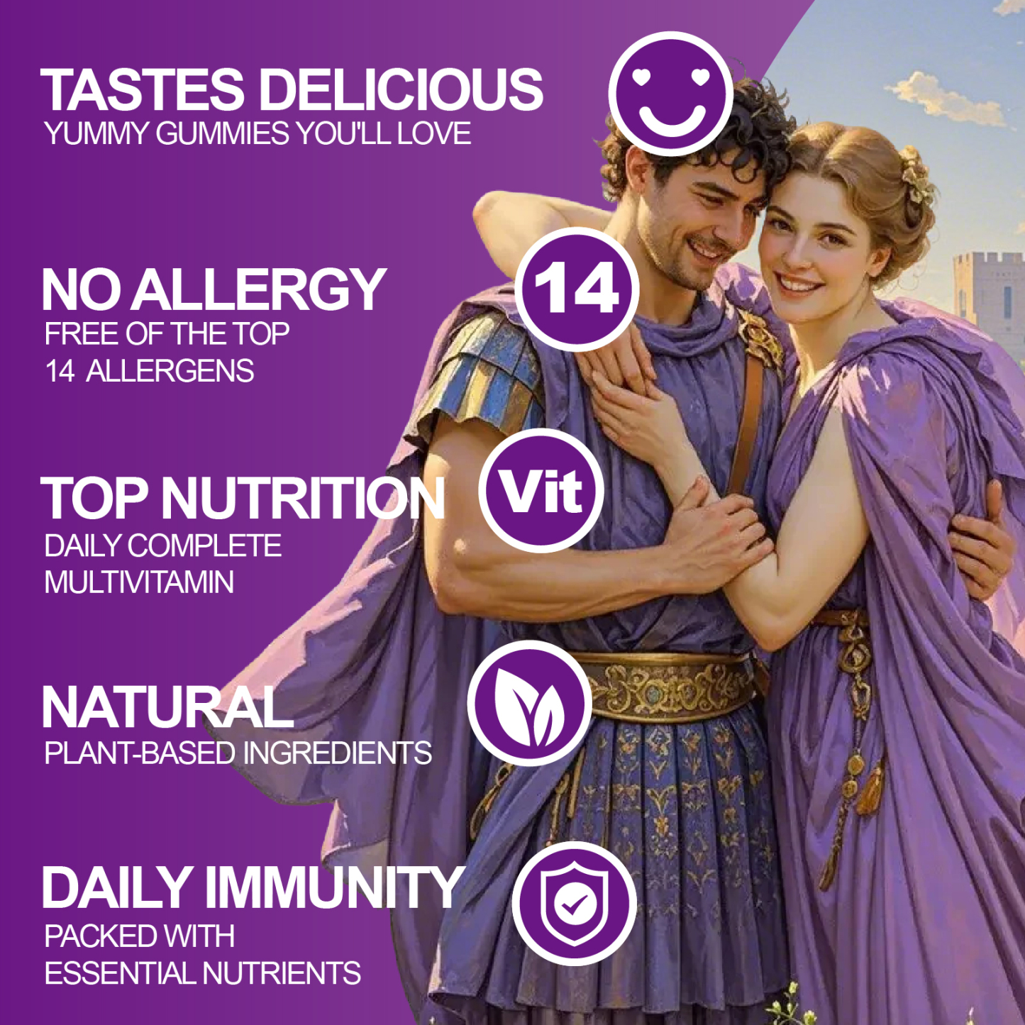 Beauty Gummies with Collagen, Glutathione, Astaxanthin for Hair, Skin, Bone, and Nails, Suitable for Men and Women, Grape Flavor, 60 Gummies