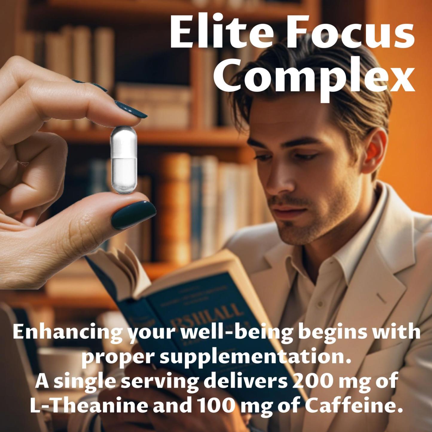 Elite Focus – Premium Nootropic Supplement with Multi-Vitamin & L-Theanine for Cognitive Support, 60 Capsules