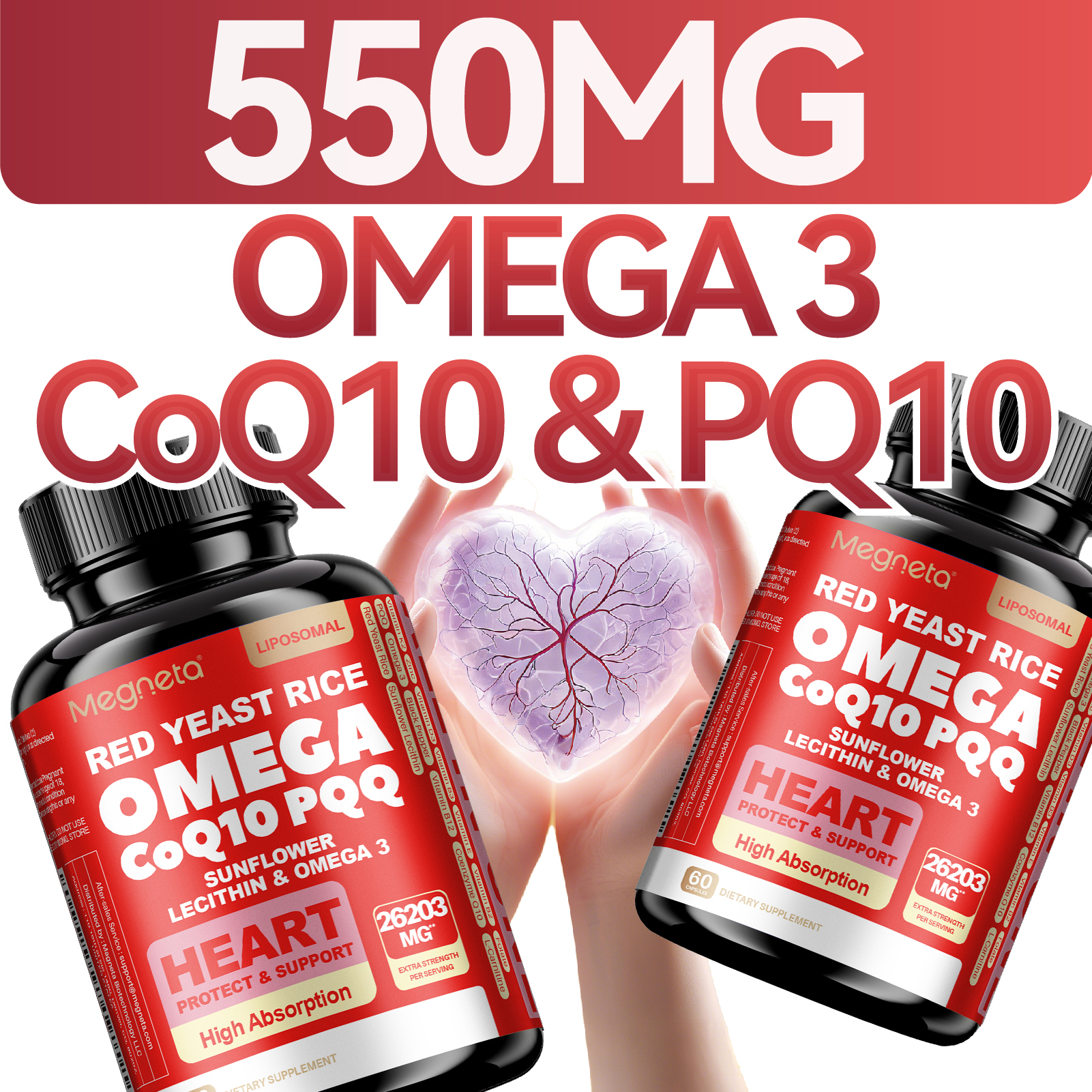 CoQ10 Supplement with Sunflower Lecithin & Omega-3 – Supports Energy, Cellular Health & Antioxidant Defense – 60 Capsules