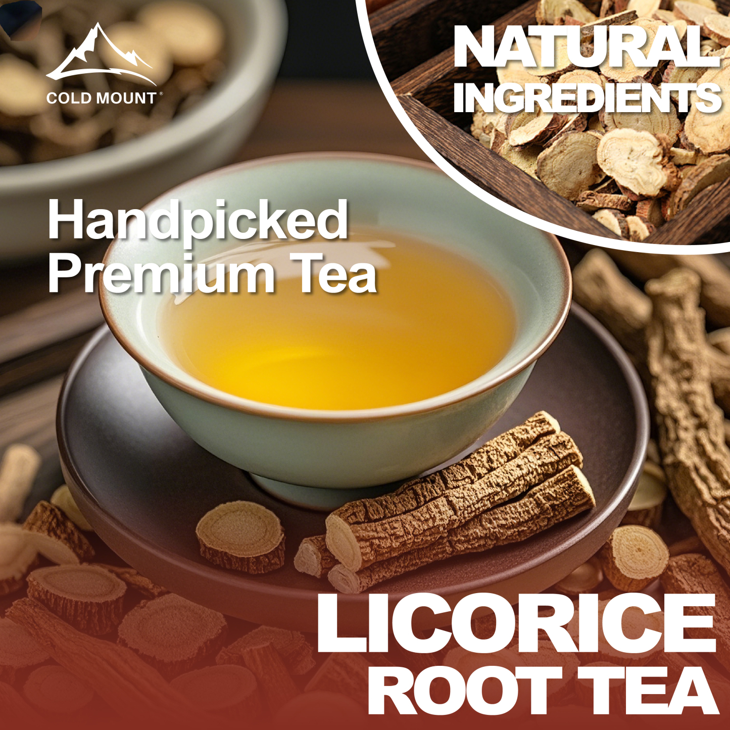 Licorice Root Herbal Tea | Caffeine-Free Tea Bags | 50 Packs