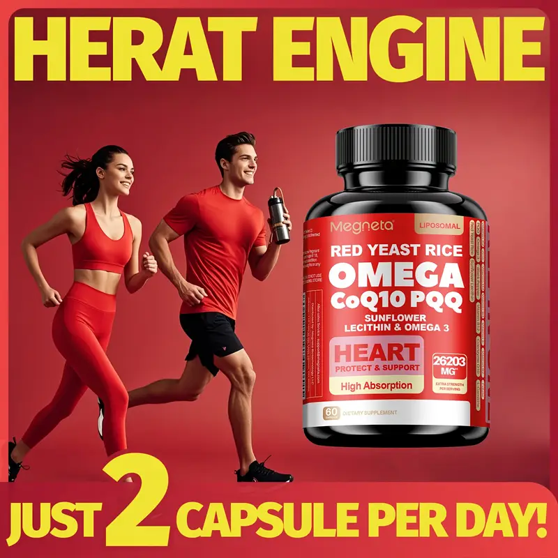 megneta 200mg heart brain cardiovascular health with sunflower lecithin omega 3 cognitive 60 capsules supply Product details 1