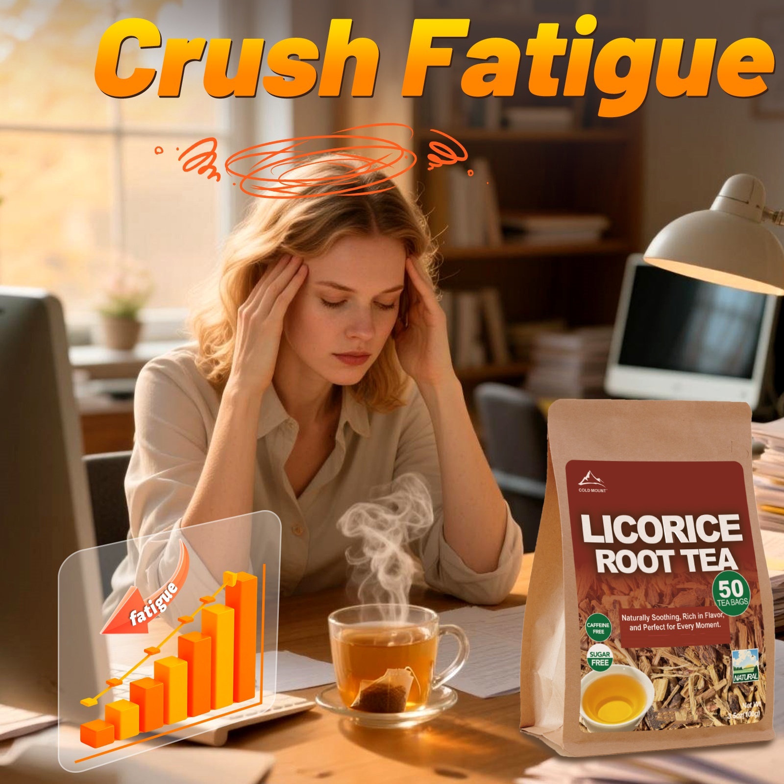 Licorice Root Herbal Tea | Caffeine-Free Tea Bags | 50 Packs