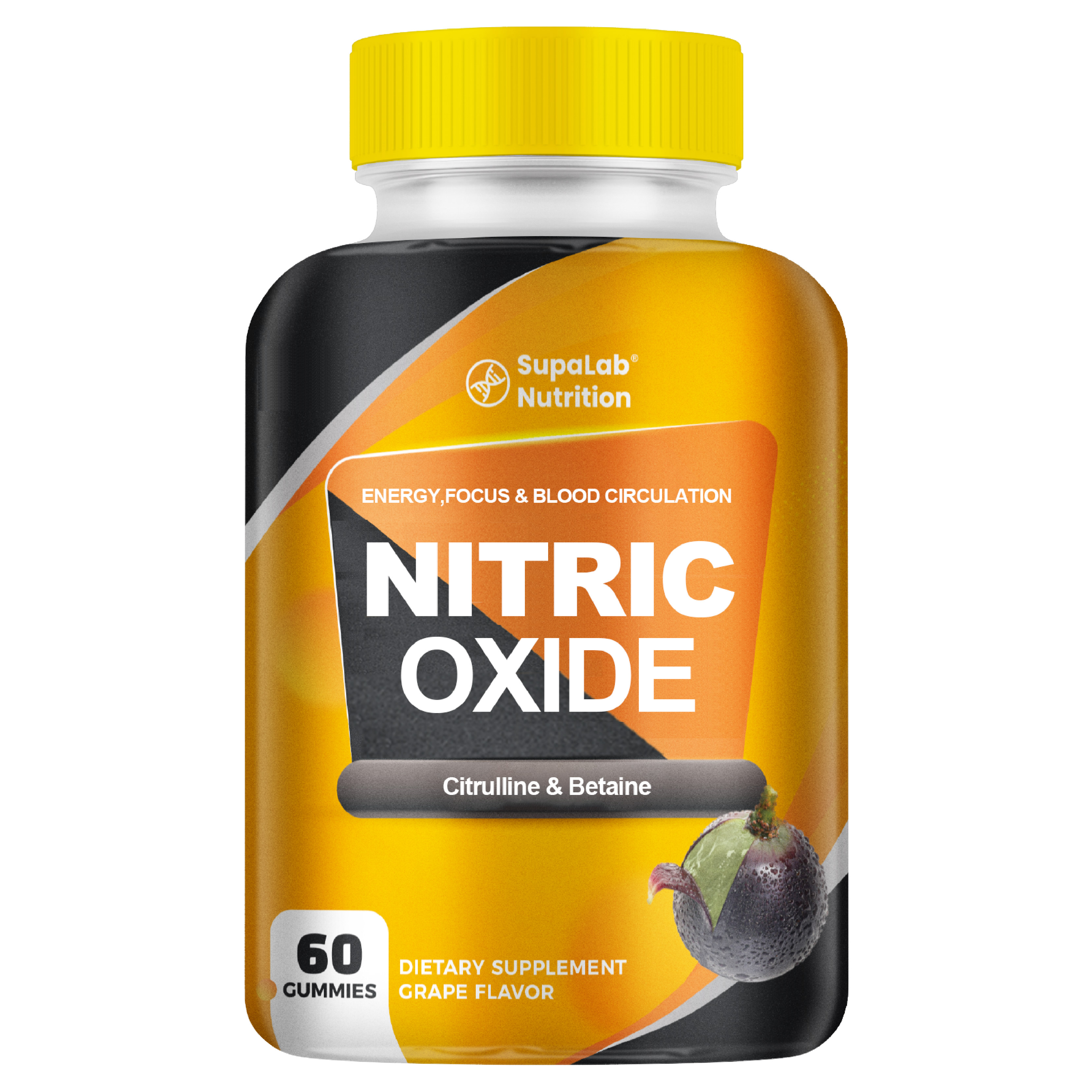 Nitric Oxide Supplements for Men-Citrulline Malate, Mg Beta Alanine, Betaine - 60 Capsules