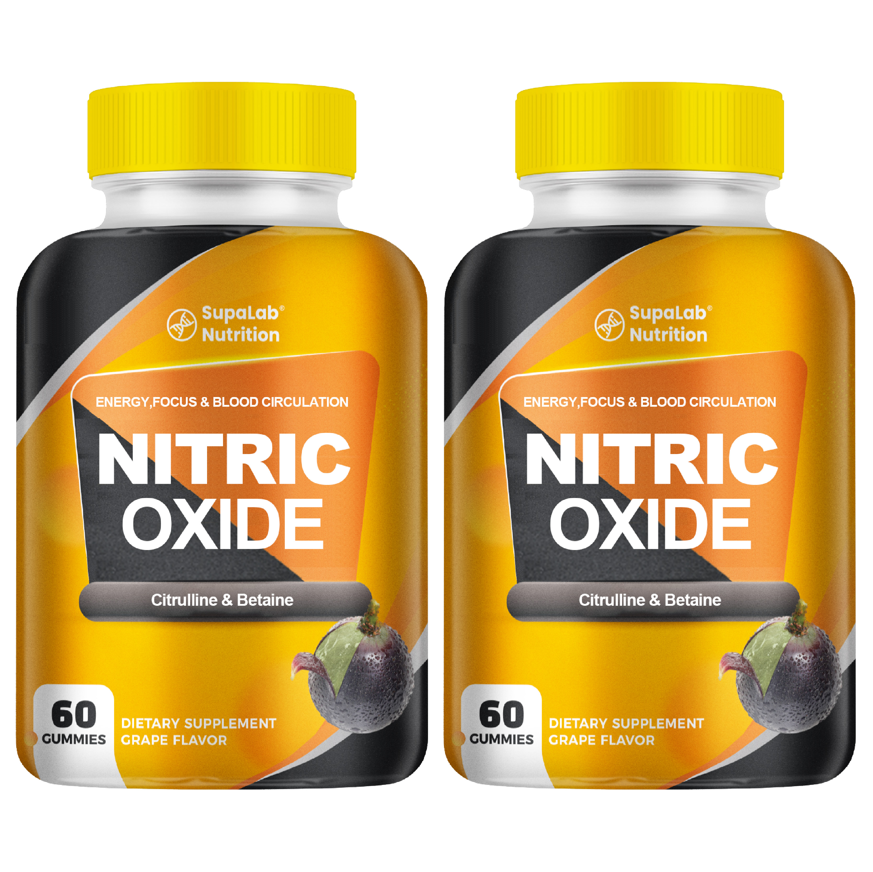 Nitric Oxide Supplements for Men-Citrulline Malate, Mg Beta Alanine, Betaine - 60 Capsules