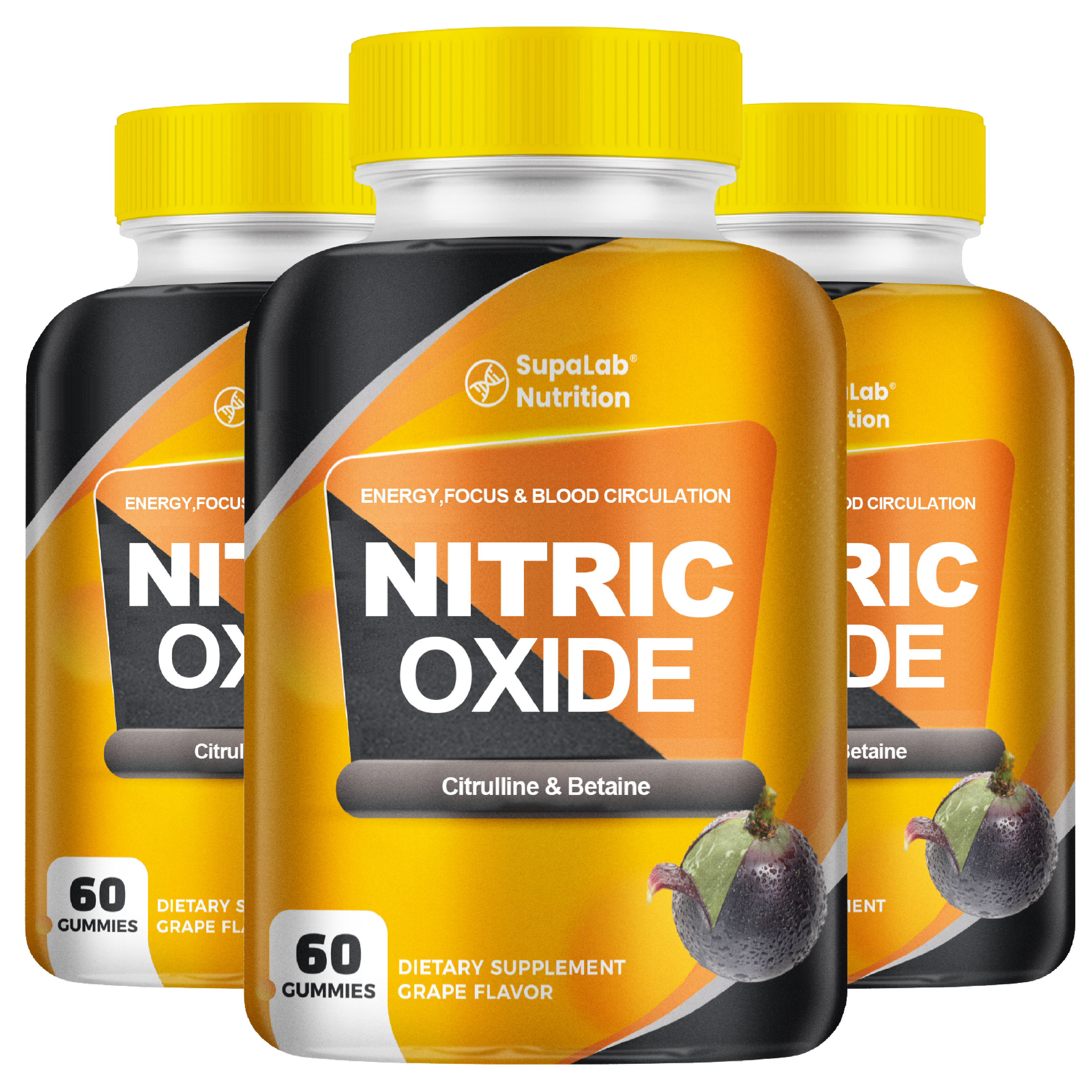 Nitric Oxide Supplements for Men-Citrulline Malate, Mg Beta Alanine, Betaine - 60 Capsules