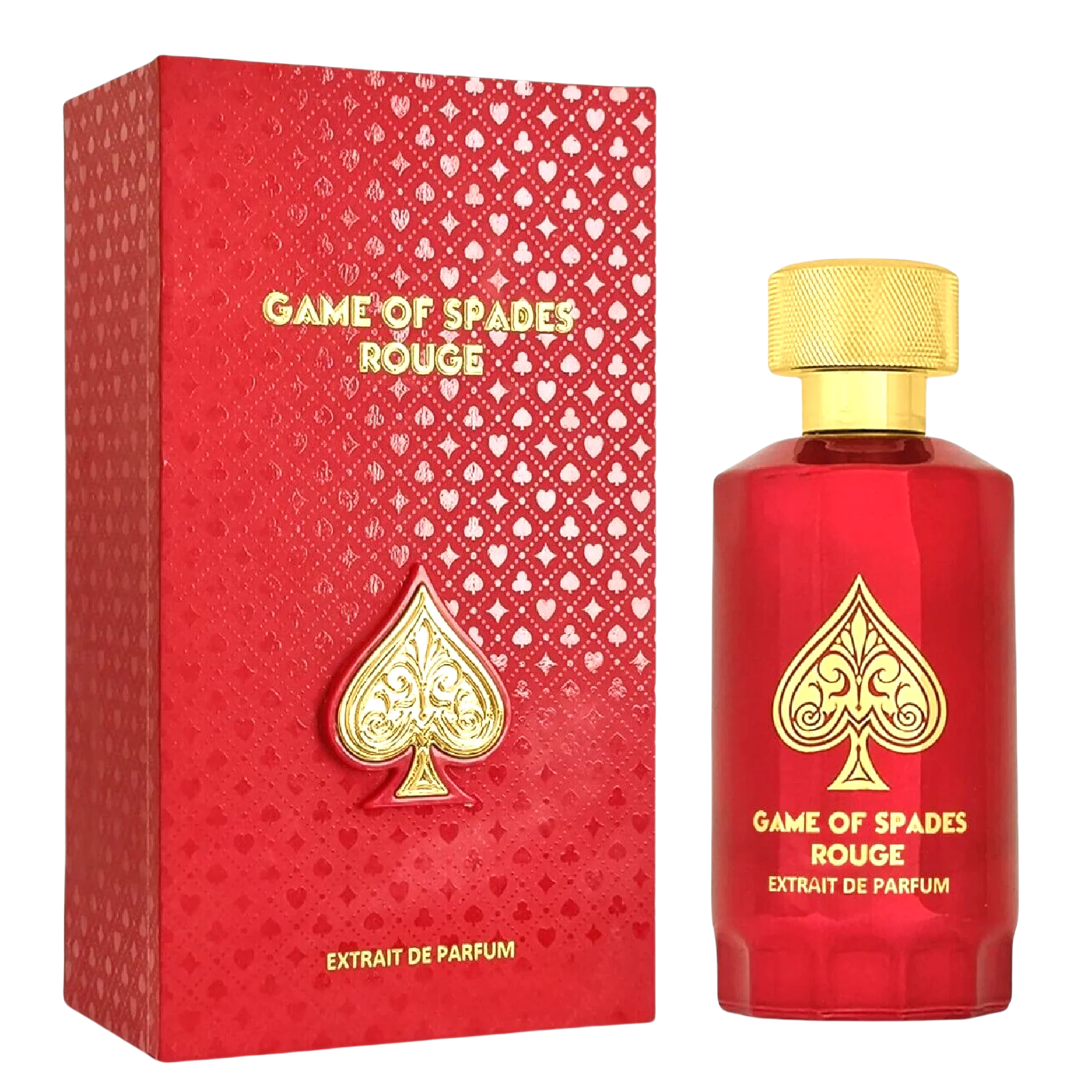 Jo Milano Game of Spades Rouge Extrait de Parfum Spray 3.4 oz / 100 ml | Unisex Luxury Fragrance with Saffron, Almond, Jasmine & Ambergris | Deep Woody Oriental Long-Lasting Scent