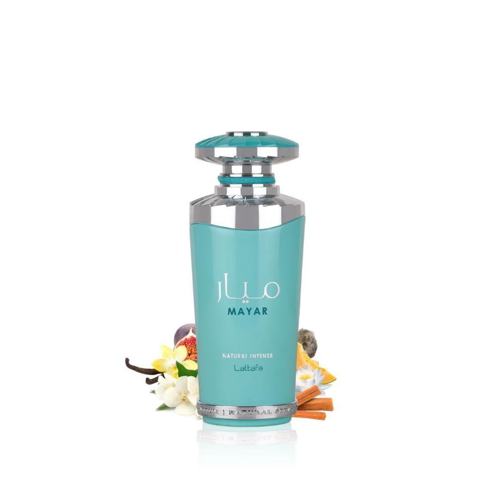 Lattafa Mayar Natural Intense Eau de Parfum Spray 3.4 oz / 100 ml | Long-Lasting Fruity Aquatic Vanilla Perfume for Women | Fig, Coconut Water & Ambroxan Fragrance
