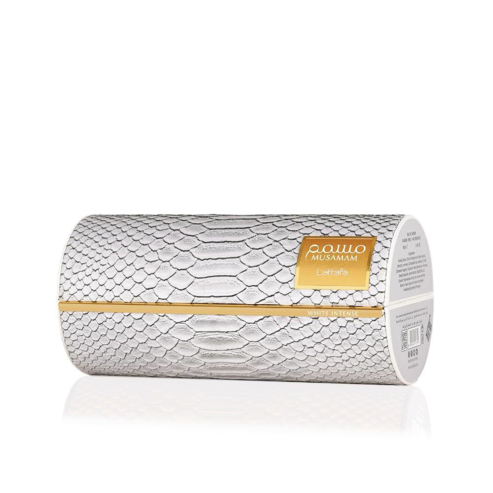 Lattafa Musamam White Intense Eau de Parfum Spray 3.4 oz / 100 ml | Long-Lasting Spicy Woody Coconut Perfume for Unisex | Bergamot, Ambroxan & Sandalwood Fragrance