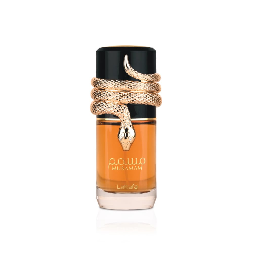 Lattafa Musamam Eau de Parfum Spray 3.4 oz / 100 ml | Long-Lasting Oriental Woody Saffron Perfume for Unisex | Italian Mandarin, Frankincense & Amberwood Fragrance