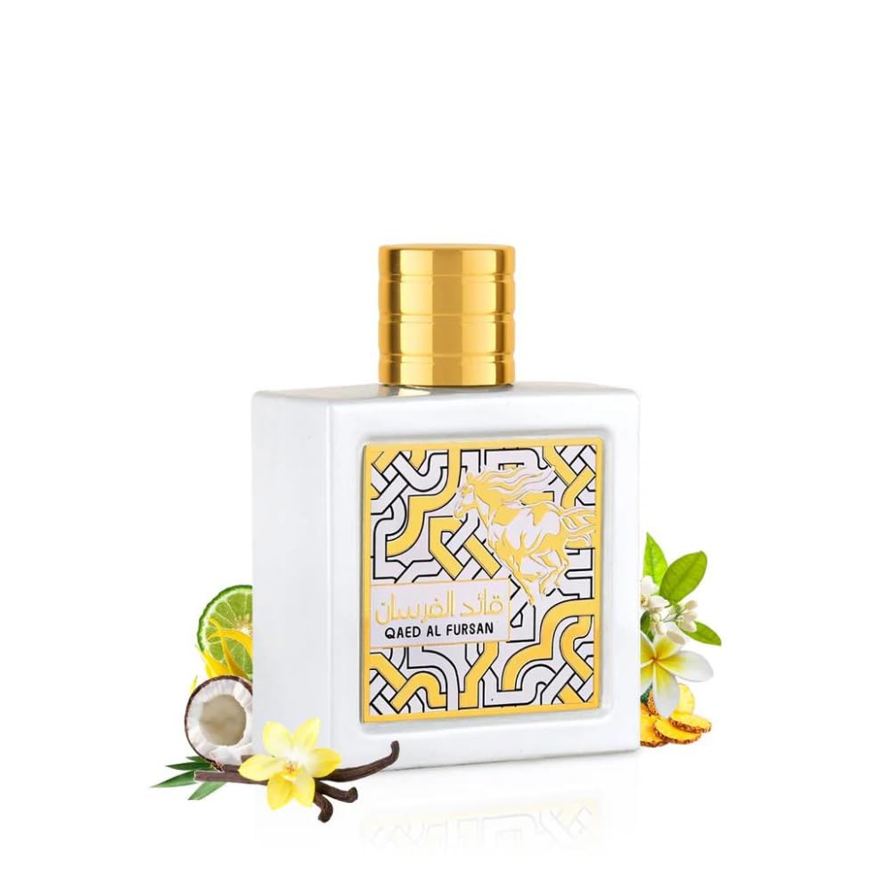 Lattafa Qaed Al Fursan Unlimited Eau de Parfum Spray 3.04 oz / 90 ml | Long-Lasting Citrus Fruity Vanilla Perfume for Unisex | Pineapple, Coconut & Sandalwood Fragrance