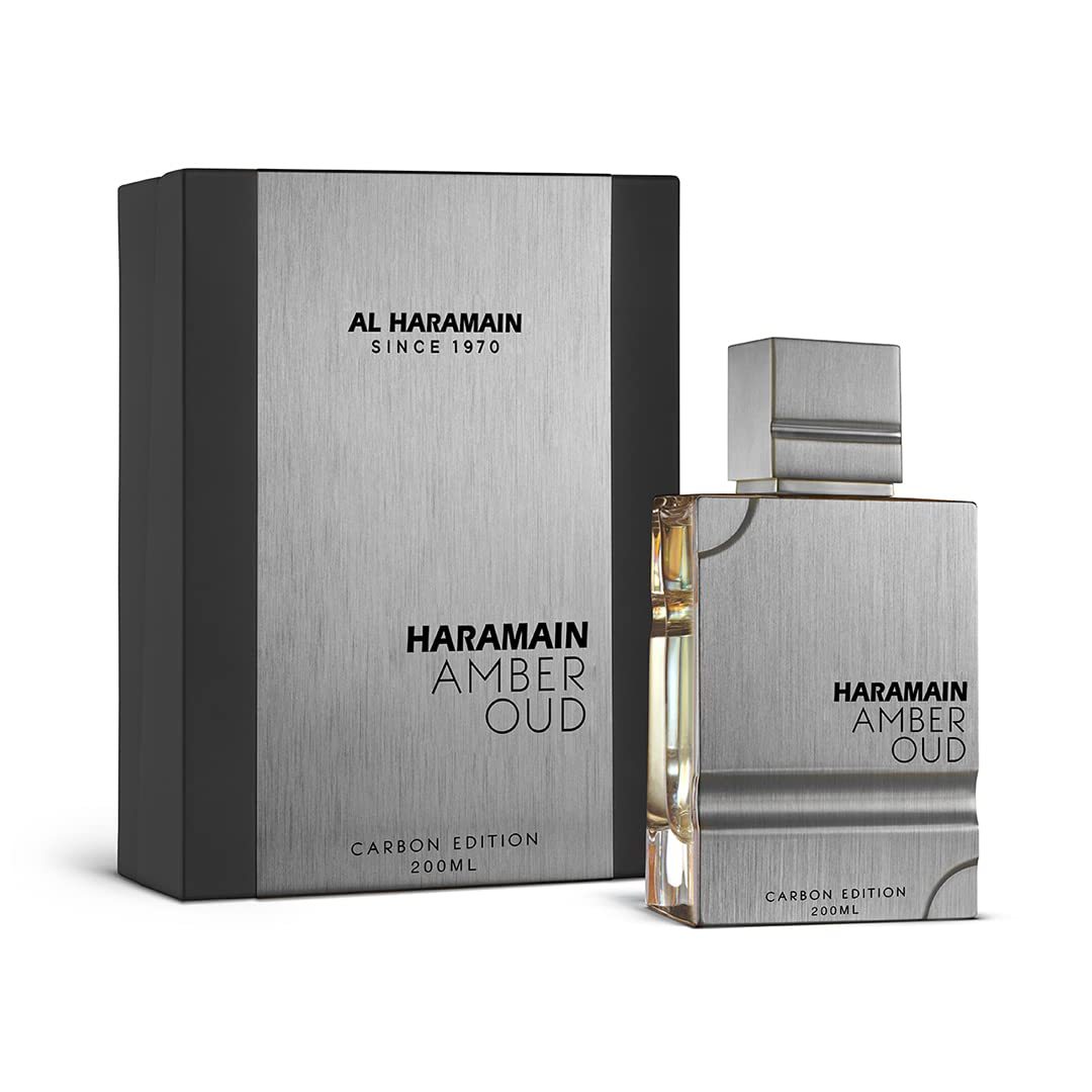 Al Haramain Amber Oud Carbon Edition - Arabian Cologne for Men - Long Lasting Perfume with Notes of Bergamot, Lavender, Rosemary, Amber, Vetiver, Cedar - Arabic Eau de Parfum - 6.7 oz EDP Spray