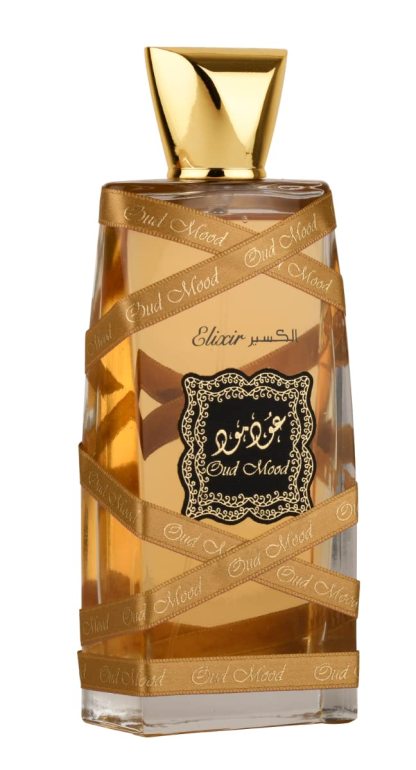 Lattafa Oud Mood Elixir Eau de Parfum 3.4 oz / 100 ml | Warm Oud Oriental Spicy Woody Perfume for Men & Women | Long-Lasting Smoke, Saffron & Vanilla Fragrance
