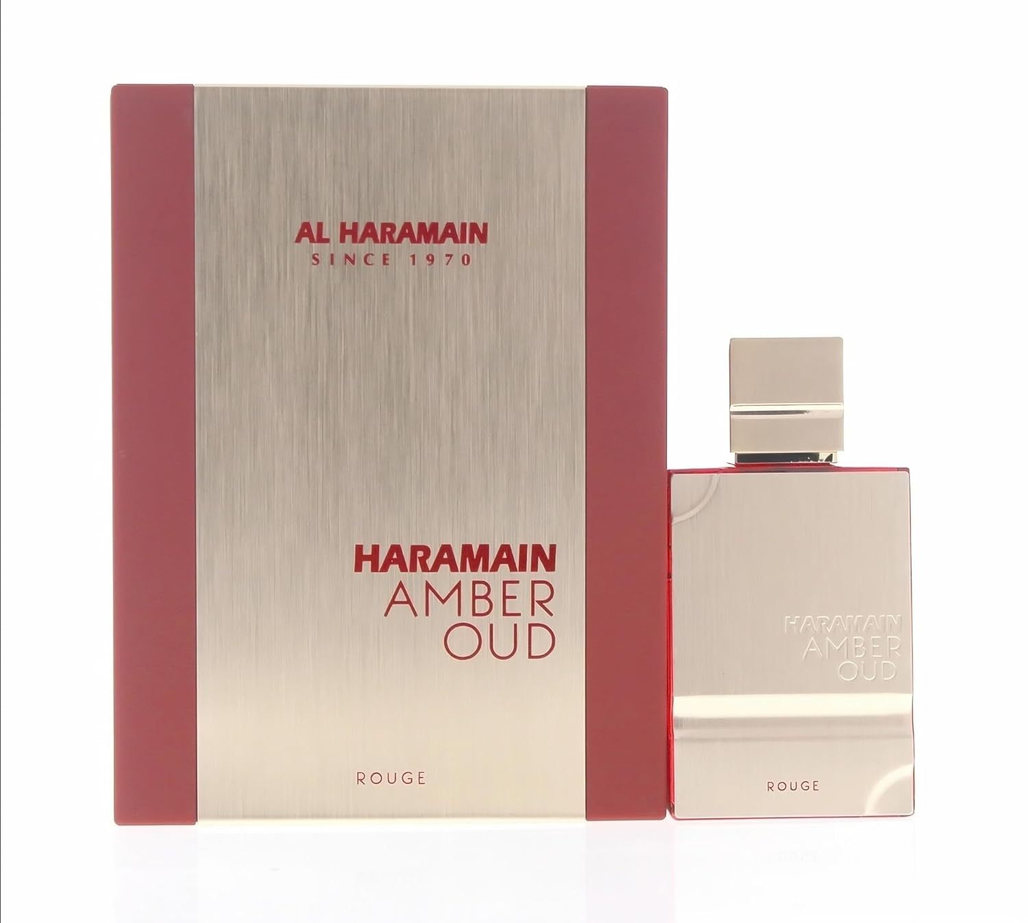Al Haramain Amber Oud Rouge - Arabian Perfume for Women and Men - Eau De Parfum Spray with Notes of Rosemary, Lemon, Bergamot, Cedar, Spices, Amber, Musk, and Woody Resins - 2 oz
