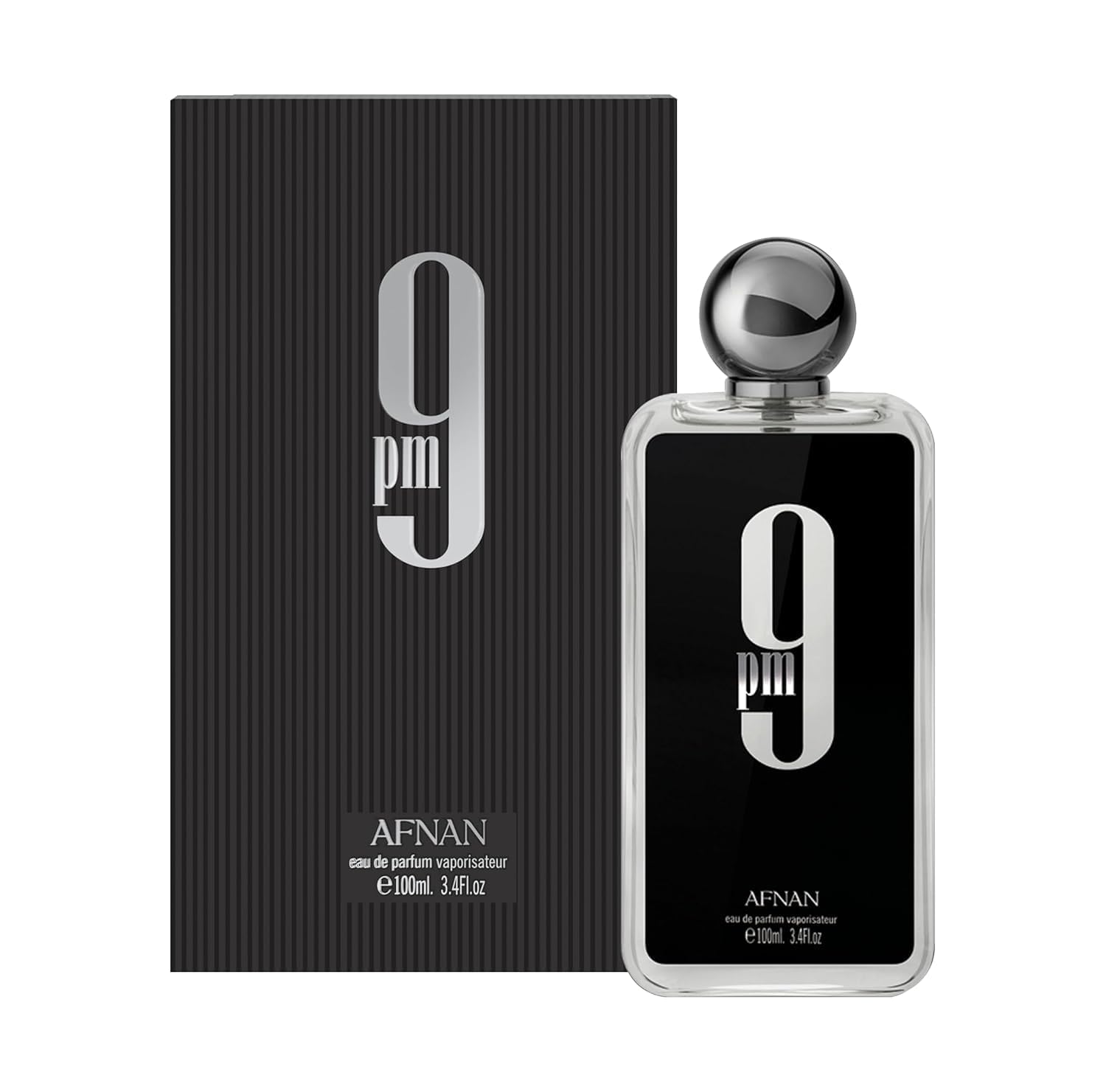 Afnan 9 PM Eau de Parfum for Men 3.4 fl oz | Long-Lasting Cologne for Men | Amber Vanilla Fragrance with Apple, Cinnamon & Tonka Bean Notes