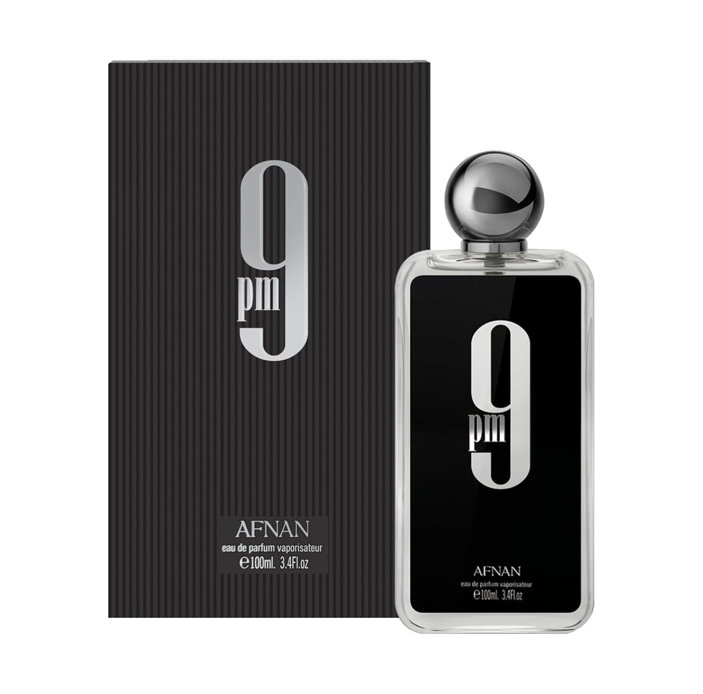 Afnan 9 PM Eau de Parfum for Men 3.4 fl oz | Long-Lasting Cologne for Men | Amber Vanilla Fragrance with Apple, Cinnamon & Tonka Bean Notes
