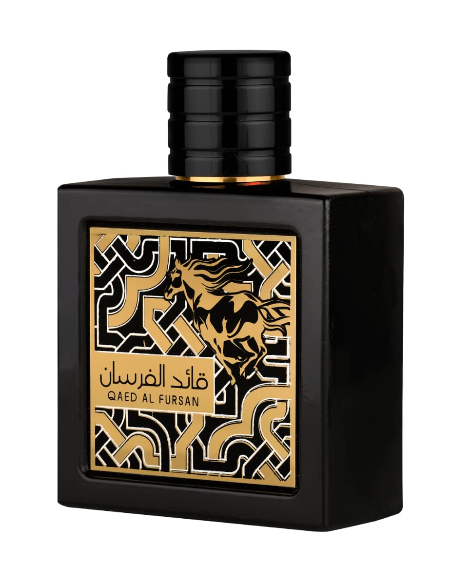 Lattafa Qaed Al Fursan Eau de Parfum Spray 3.04 oz / 90 ml | Long-Lasting Fruity Woody Amber Cologne for Men | Wild Berries, Apple & Vanilla Musk Fragrance