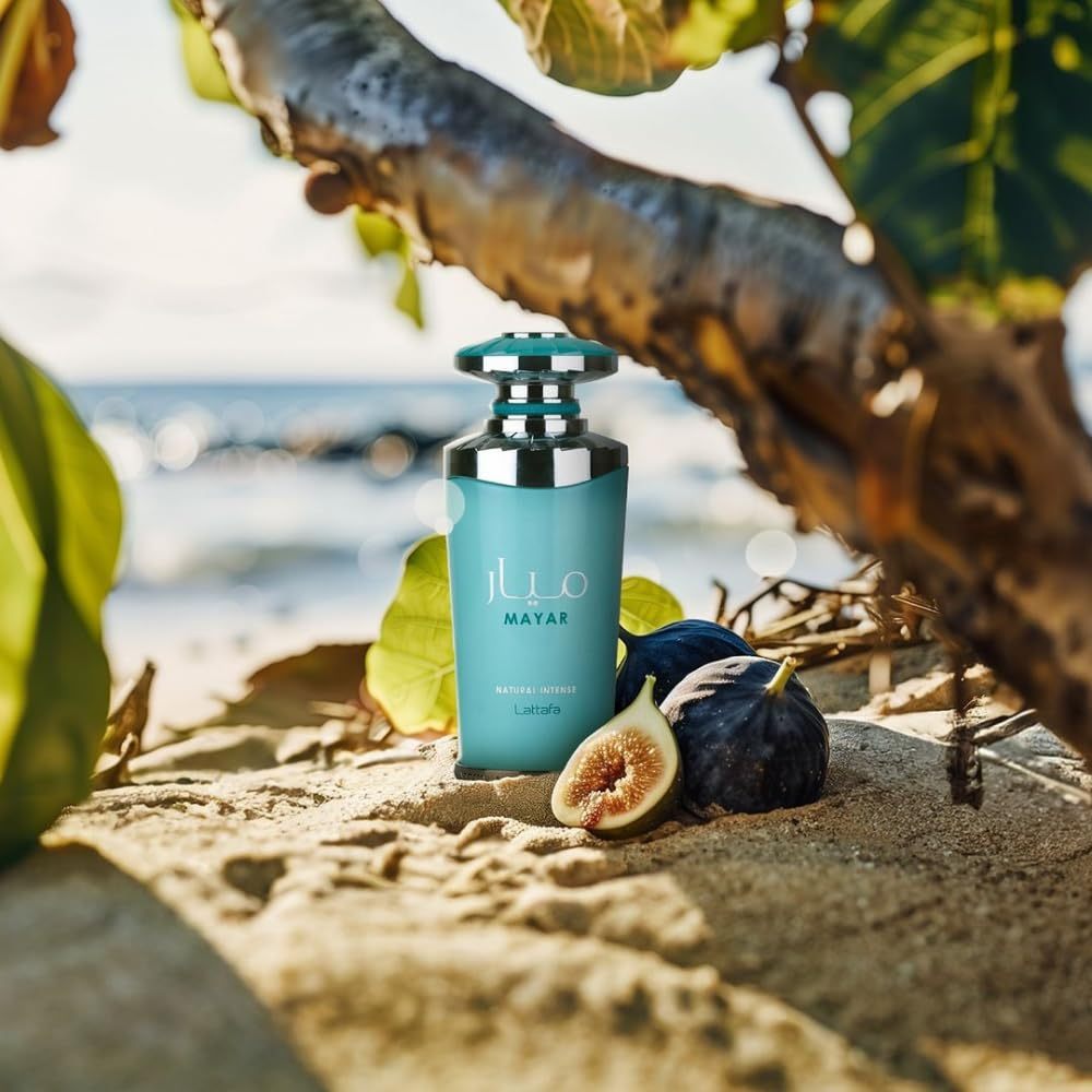 Lattafa Mayar Natural Intense Eau de Parfum Spray 3.4 oz / 100 ml | Long-Lasting Fruity Aquatic Vanilla Perfume for Women | Fig, Coconut Water & Ambroxan Fragrance