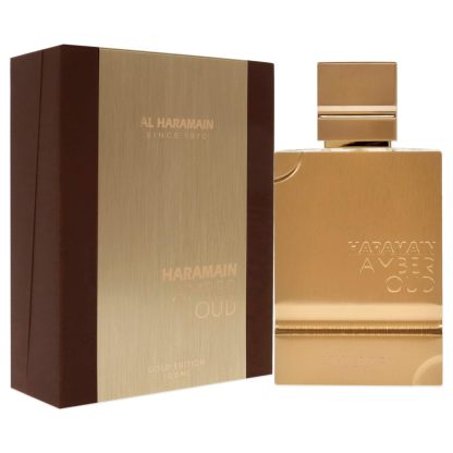 Haramain Al Amber Oud Gold Edition for Unisex - Arabian Perfume for Women & Men - Long Lasting Fragrance with Bergamot, Jasmine, Patchouli, Musk, Vanilla Notes - Arabic Eau de Parfum Spray - 3.33 oz