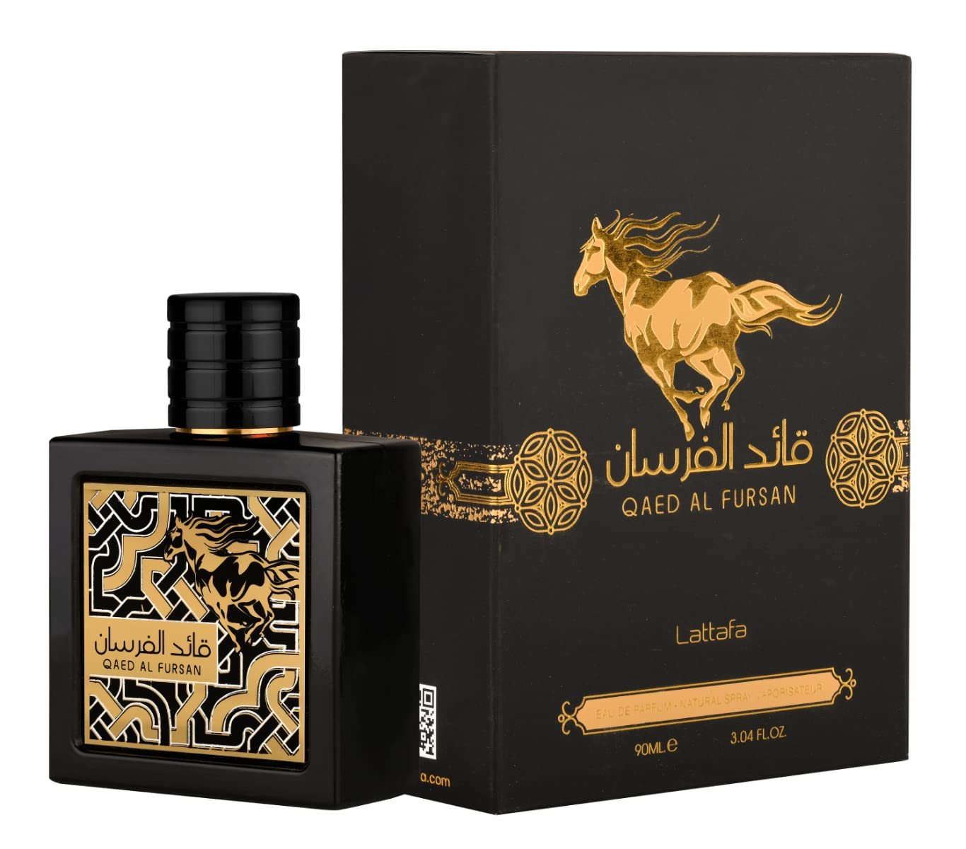 Lattafa Qaed Al Fursan Eau de Parfum Spray 3.04 oz / 90 ml | Long-Lasting Fruity Woody Amber Cologne for Men | Wild Berries, Apple & Vanilla Musk Fragrance