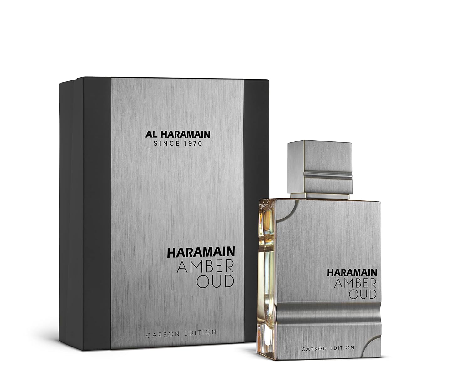 Al Haramain Amber Oud Carbon Edition for Unisex - Arabian Perfume for Women & Men - Long Lasting Woody Fragrance with Notes of Bergamot, Lavender, Amber, Vetiver - Arabic Cologne - 2 oz EDP Spray
