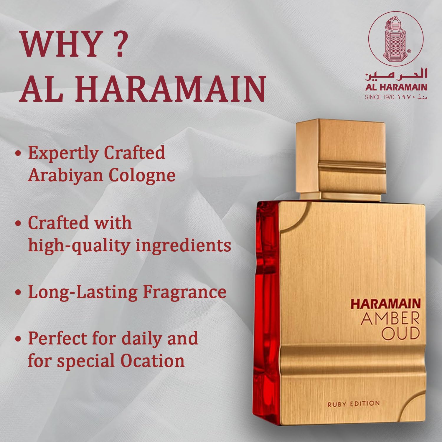 Al Haramain Amber Oud Ruby Eau De Parfum for Unisex 3.3 Ounce