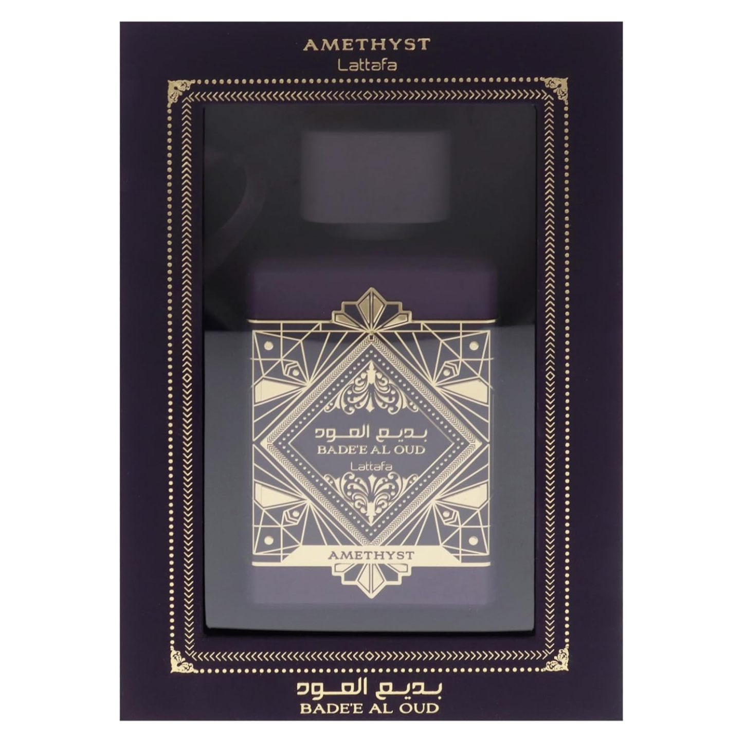 Lattafa Bade'e Al Oud Amethyst - Floral, Fruity, Amber, Oud - Eau de Parfum Long-Lasting Fragrance for Unisex, 3.40 Ounce / 100 ml