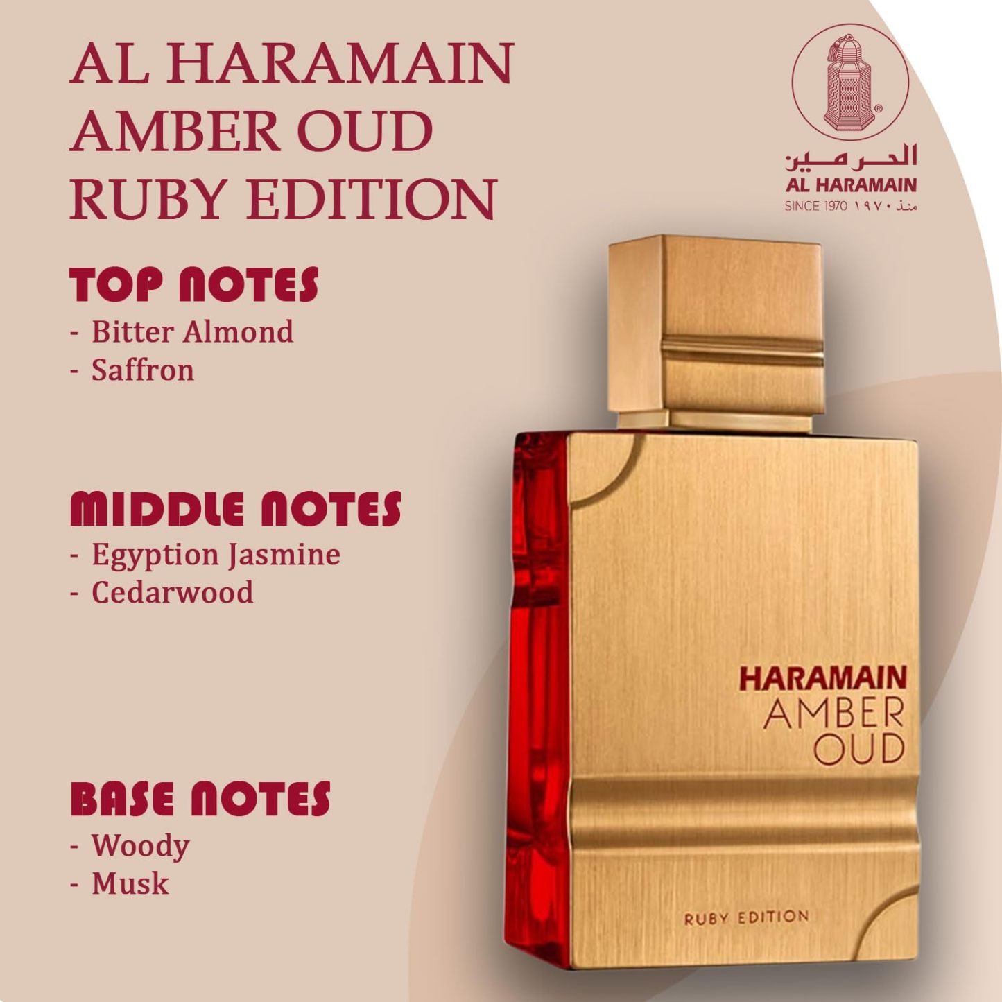 Al Haramain Amber Oud Ruby Eau De Parfum for Unisex 3.3 Ounce