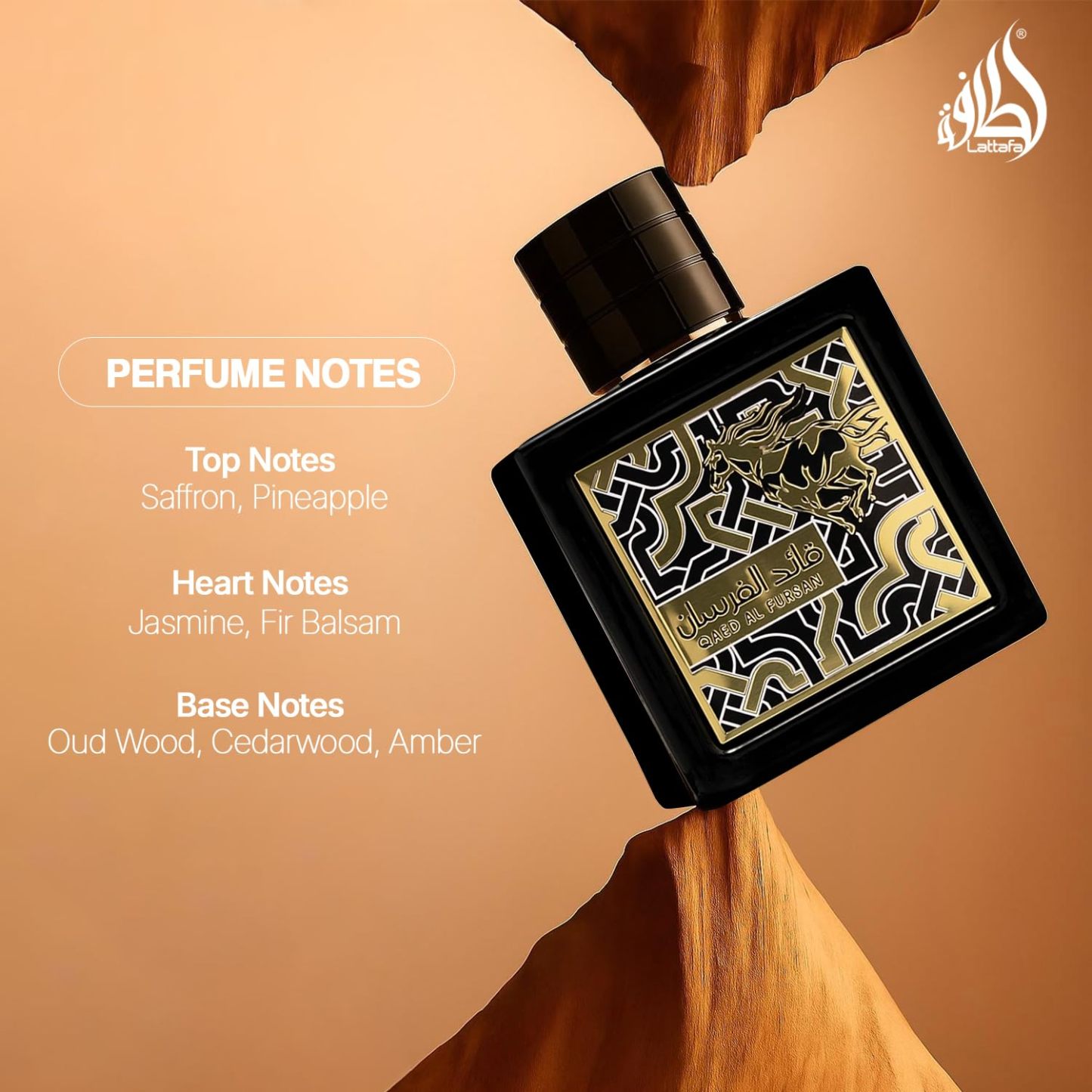 Lattafa Qaed Al Fursan Eau de Parfum Spray 3.04 oz / 90 ml | Long-Lasting Fruity Woody Amber Cologne for Men | Wild Berries, Apple & Vanilla Musk Fragrance