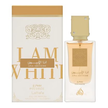 Lattafa Ana Abiyedh Poudree Eau de Parfum Spray 2.04 oz / 60 ml | Long-Lasting Floral Amber Vanilla Perfume for Women | Elegant Rose, Saffron & Tonka Fragrance