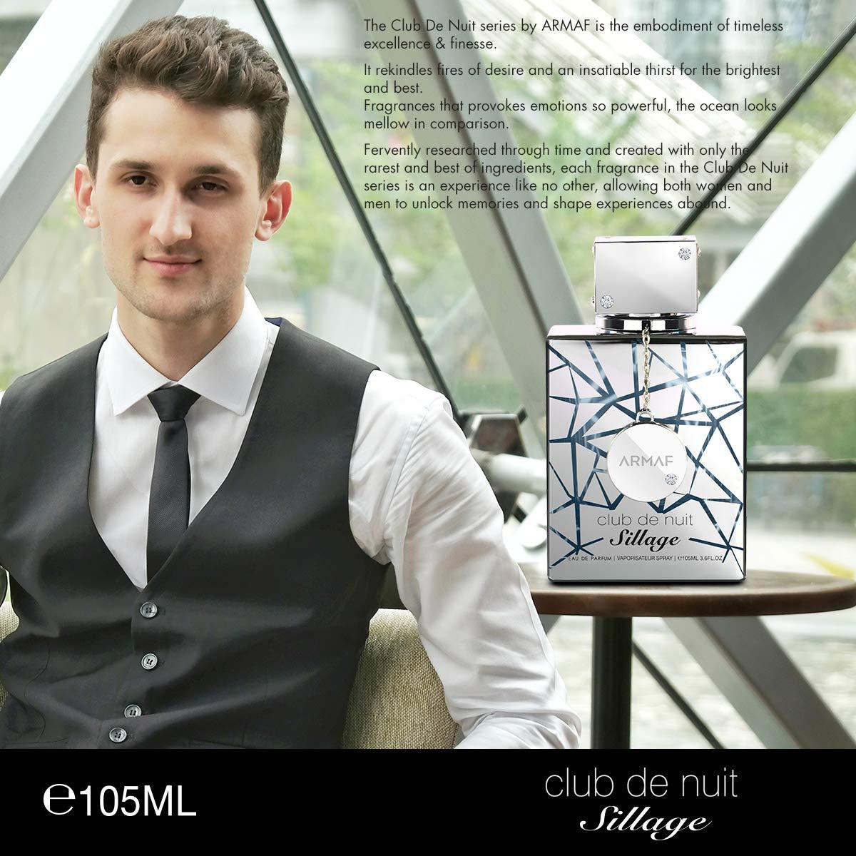 Armaf Club De Nuit Sillage Eau de Parfum Spray for Unisex 3.6 oz | Floral Woody Musk, Lemon & Rose Long-Lasting Fresh Fragrance