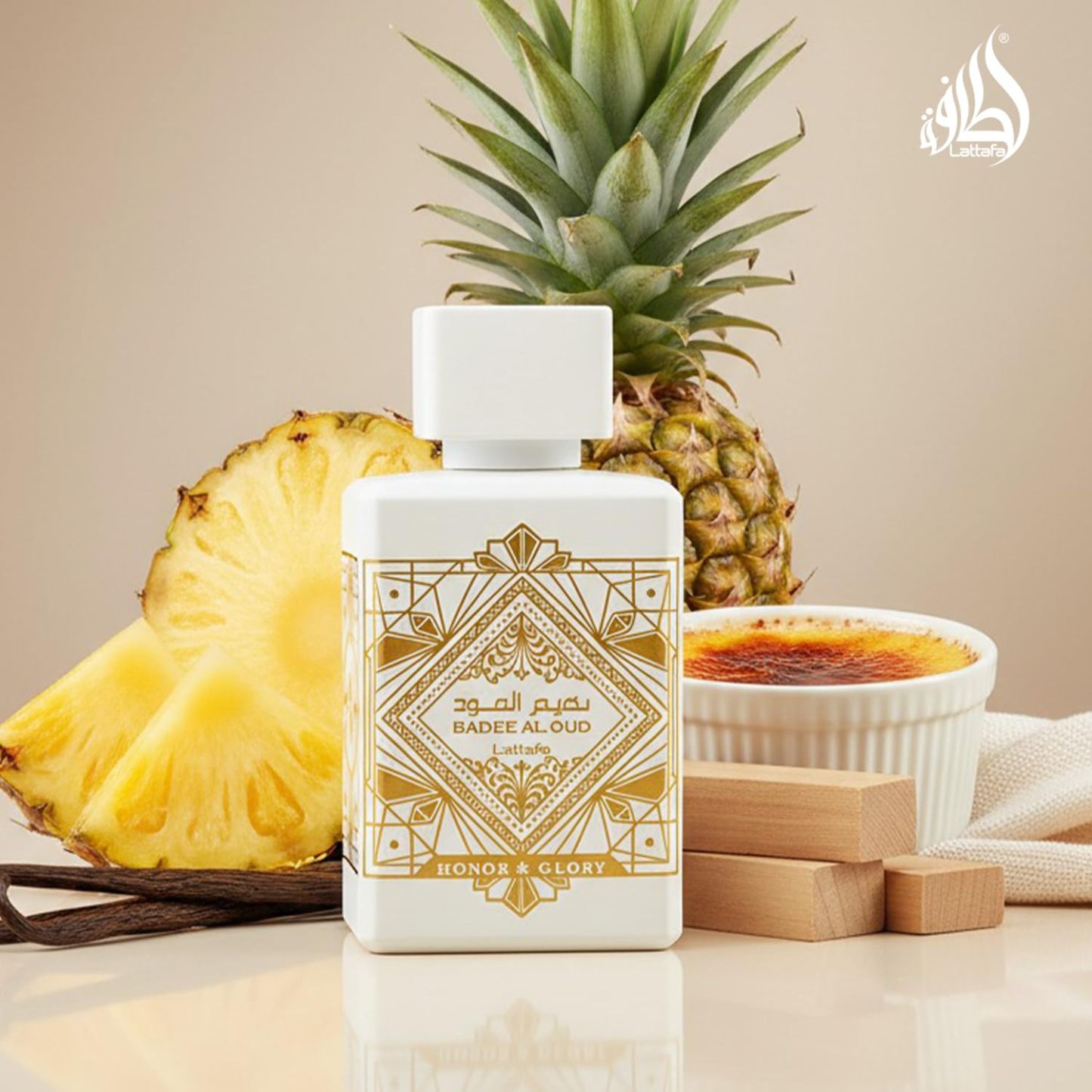 Lattafa Bade'e Al Oud Honor & Glory - Fruity, Vanilla, Warm Spicy, Woody - Eau de Parfum Long-Lasting Fragrance for Unisex, 3.40 Ounce / 100 ml