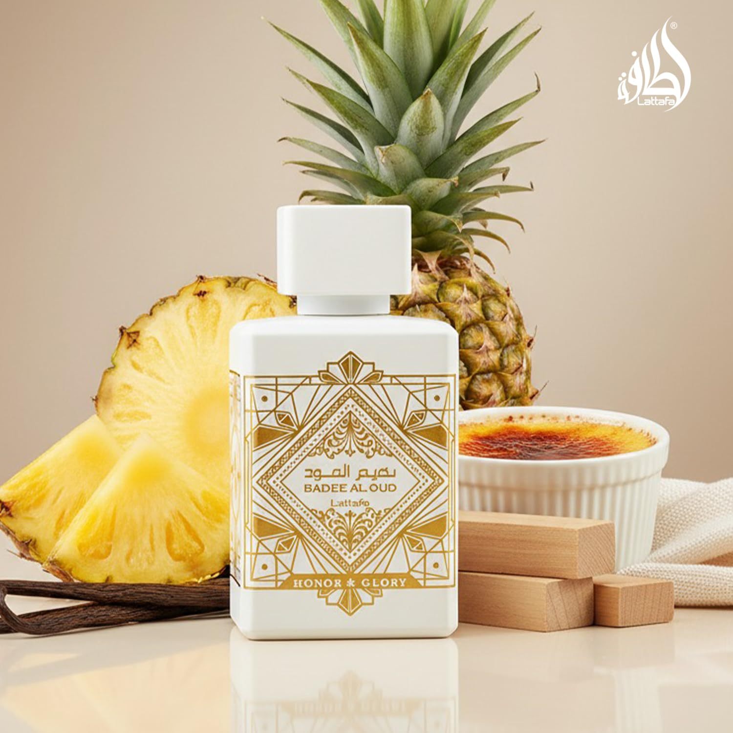Lattafa Bade'e Al Oud Honor & Glory - Fruity, Vanilla, Warm Spicy, Woody - Eau de Parfum Long-Lasting Fragrance for Unisex, 3.40 Ounce / 100 ml