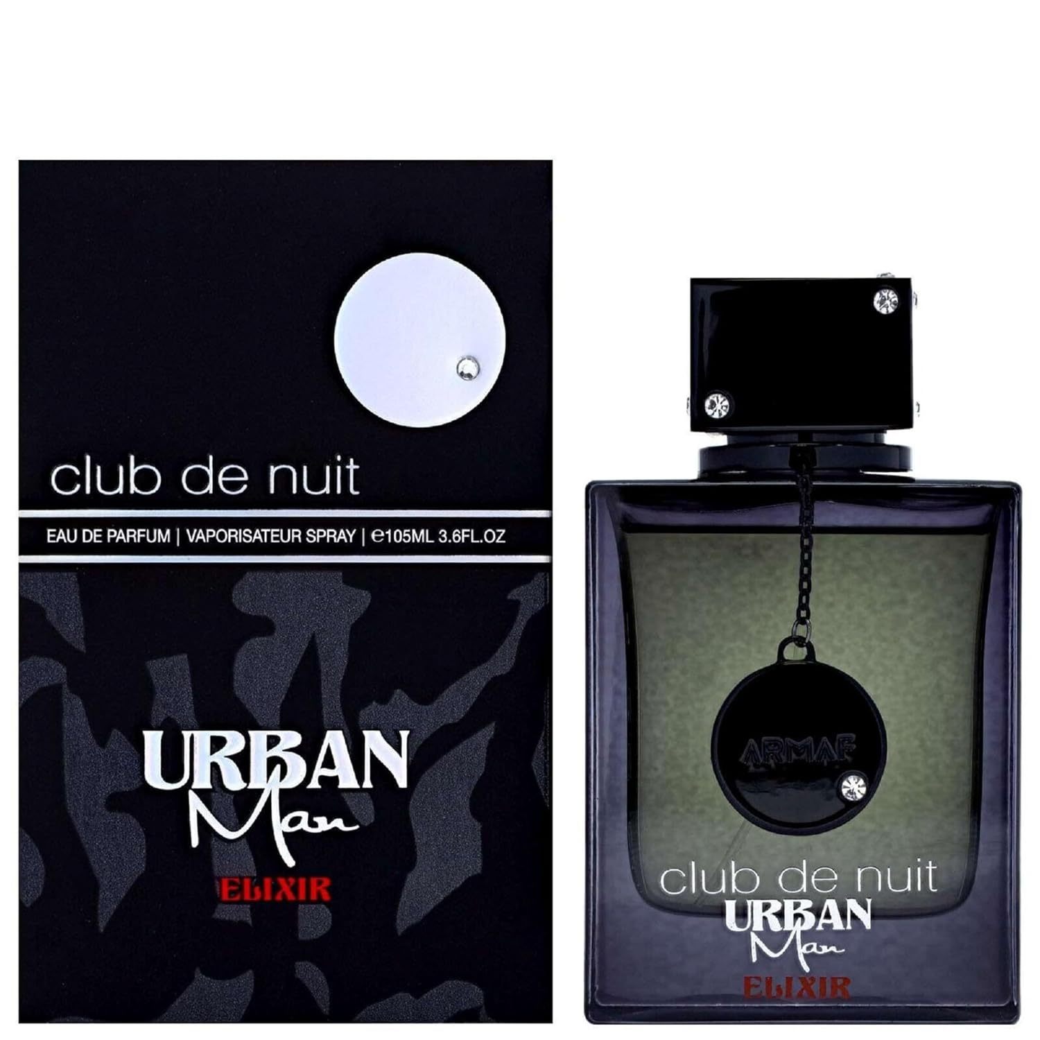 Armaf Club De Nuit Urban Man Elixir Eau de Parfum Spray for Men 3.6 oz | Bergamot, Amber & Cedar Woody Spicy Long-Lasting Fragrance