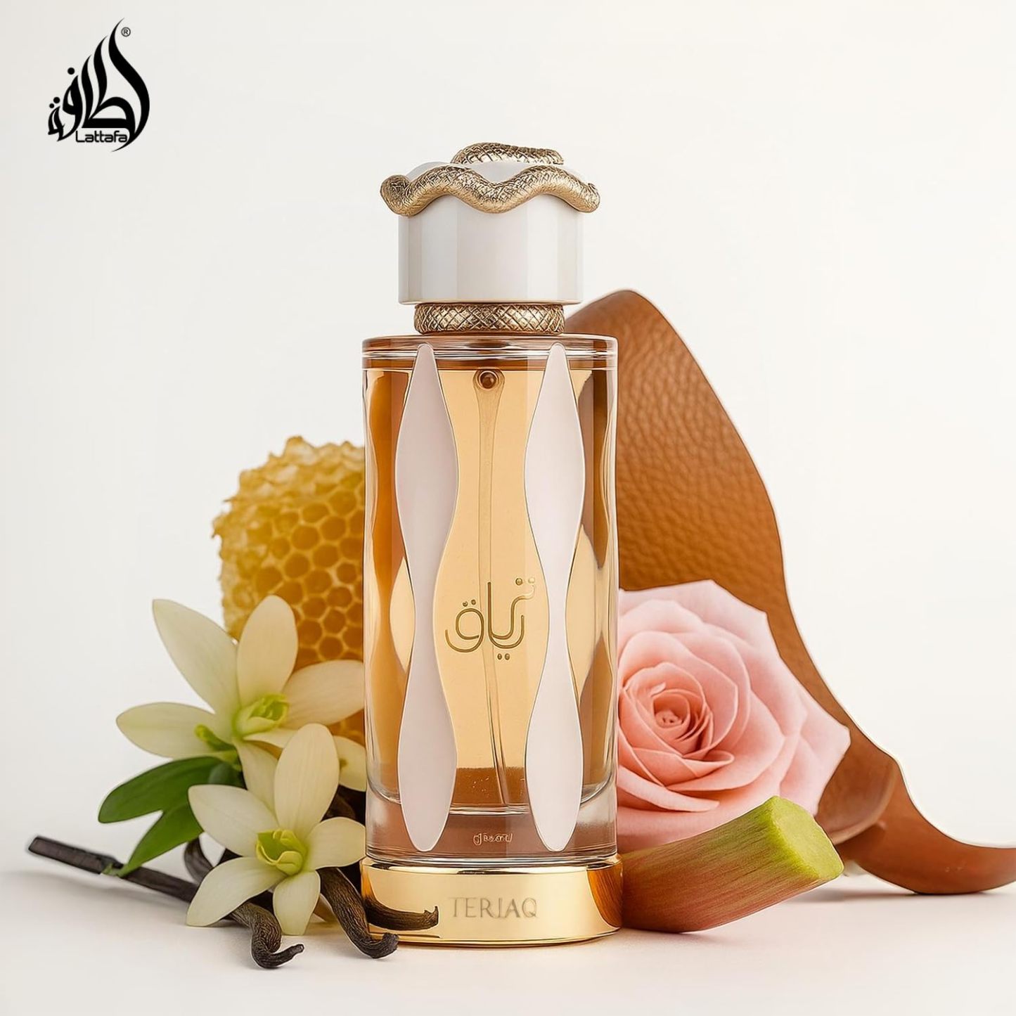 Lattafa Teriaq Eau de Parfum Spray 3.4 oz / 100 ml | Long-Lasting Honey Caramel Vanilla Perfume for Men & Women | Pink Pepper, Apricot & Leather Fragrance