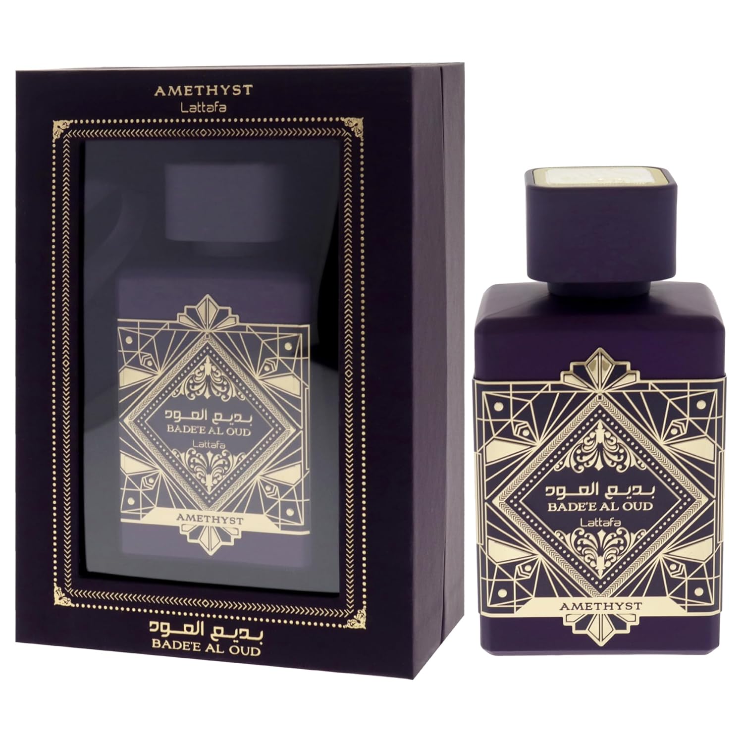 Lattafa Bade'e Al Oud Amethyst - Floral, Fruity, Amber, Oud - Eau de Parfum Long-Lasting Fragrance for Unisex, 3.40 Ounce / 100 ml