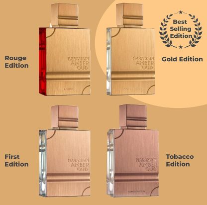 Al Haramain Amber Oud Rouge - Arabian Perfume for Women and Men - Eau De Parfum Spray with Notes of Rosemary, Lemon, Bergamot, Cedar, Spices, Amber, Musk, and Woody Resins - 2 oz