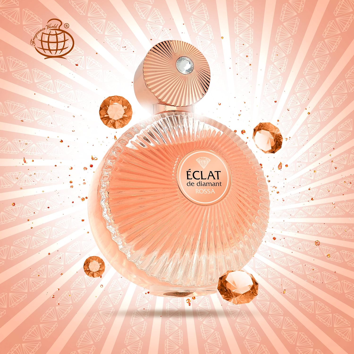 Fragrance World - Eclat De Diamant Rossa 90ml perfumed water for women | Amber Vanilla Fragrance perfumes for Women Exclusive I Luxury Niche Perfume Made in UAE