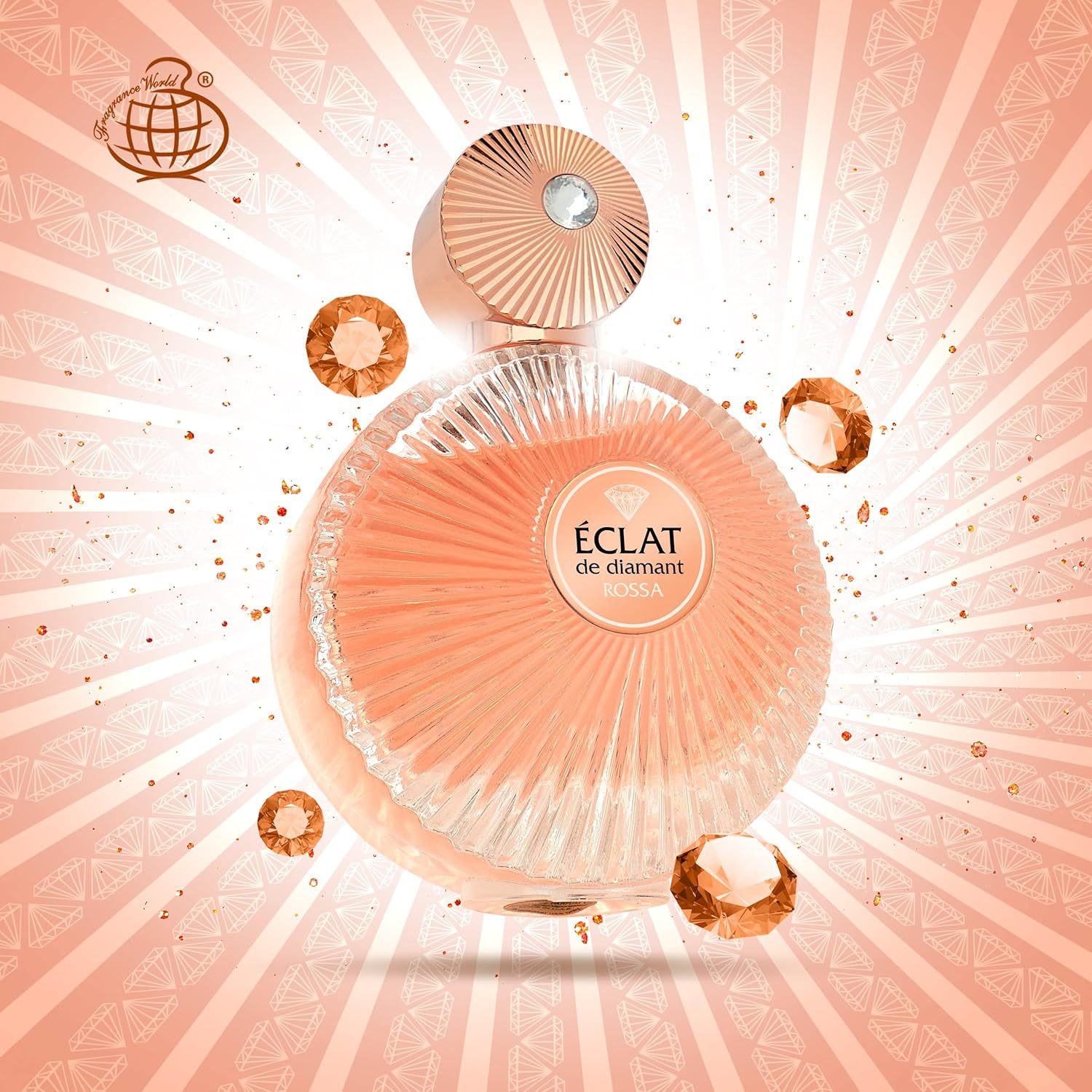 Fragrance World - Eclat De Diamant Rossa 90ml perfumed water for women | Amber Vanilla Fragrance perfumes for Women Exclusive I Luxury Niche Perfume Made in UAE